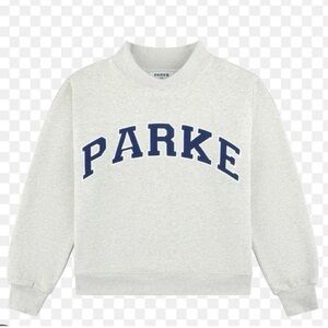 PARKE Crewneck Sweatshirt in Light Gray with Navy Logo